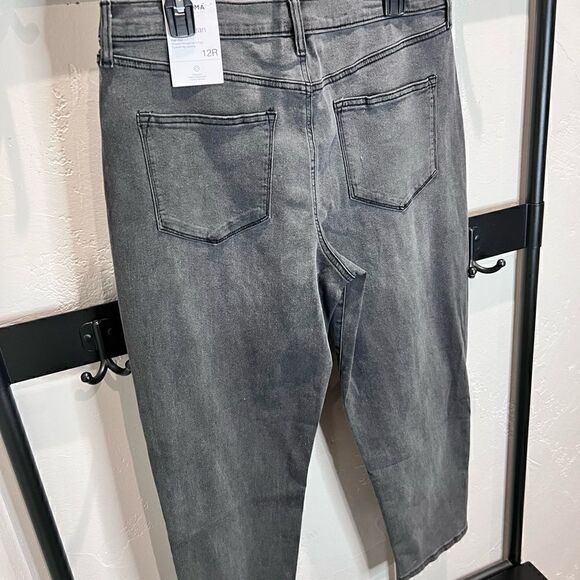 NWT Sonoma mom jeans ultra high rise baggy grey denim size 12 - Picture 8 of 14